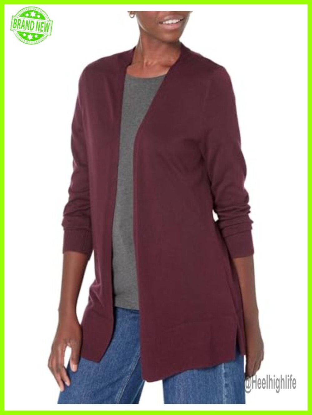 Women's Lightweight Open-Front Long Cardigan Sweater Regular Fit